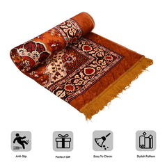 Heart Home Carpet|Velvet Carpet-Rug for Home Décor|Carpet Rug for Bedroom|Carpet for Living Room|Prayer-Yoga Mat|Carpet for Hall|4x6 Ft|Golden