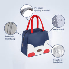 Heart Home Lunch Bag | Lunch Bag for Office | Lunch Bag for College | Reusable Lunch Bag | Lunch Bag for Adults | Tiffin Lunch Bag with Handle | Printed | LYN11-NVY | Navy Blue