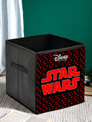 Heart Home Disney Star War Printed Non-Woven Foldable Storage Bin/Cube/Organizer For Toys, Clothes And Books With Handles- Pack of 3 (Black) -HS43HEARTH26294