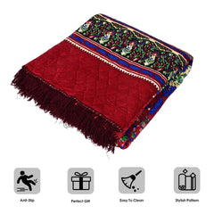 Heart Home Carpet|Velvet Carpet-Rug for Home Décor|Carpet Rug for Bedroom|Printed Carpet for Living Room|Prayer-Yoga Mat|Carpet for Hall|6.5x7.5 Ft|Maroon