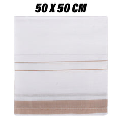 Kuber Industries Handkerchief | Premium Cotton Fabric | Handkerchief for men | Handkerchief for Boys | Men's Handkerchief Set | Fancy Border | 24025 | Pack of 12 | White