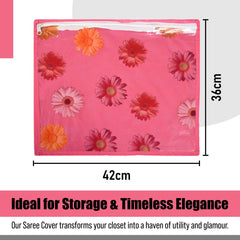 Heart Home Saree Cover | Clothes Storage Bag | Single Packing Saree with Zip Closure | Wardrobe Organizer | Cloth Stoarge Organizer | Flower Design | Pack of 12 | Assorted