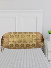 Kuber Industries Bolster Covers | Polyester Bolster Cover Set | Diwan Bolster Cover Set | Bolster Pillow Cover | Banarasi Gola Masand Cover | 16x32 Inch | Pack of 6 | Golden