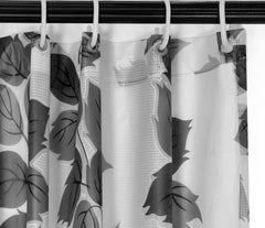 Kuber Industries 0.20mm Leaf Printed Stain Resistant, No Odor, Waterproof PVC AC Curtain with Hooks,7 Feet, Pack of 2 (Grey)