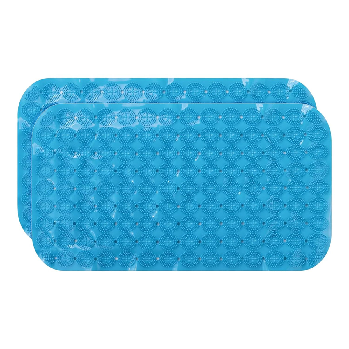 Kuber Industries Bath Mat | PVC Bathroom Mat | Shower Bath Mat | Floor Tub Mat | Foot Massager Mat | Anti-Skid Shower Bathroom Mat | B-02A |Pack of 2| Dark Blue