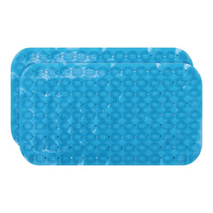 Kuber Industries Bath Mat | PVC Bathroom Mat | Shower Bath Mat | Floor Tub Mat | Foot Massager Mat | Anti-Skid Shower Bathroom Mat | B-02A |Pack of 2| Dark Blue