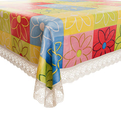 Heart Home Dining Table Cover | Kitchen Dining Tablecloth | 8 Seater Dining Table Cover | Dining Table Cover for Hall Décor | Check Kitchen Tablecloth | 60x108 | Yellow