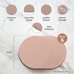 Kuber Industries 30 Pcs Anti-Skid Tea Coaster for Hot Pots | Round Tea Cup & Water Glass Cover Top Lid for Teapoy & Center Table - Beige
