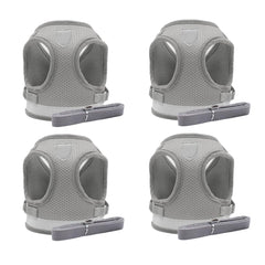 Kuber Industries Reflective Dog Harness With Adjustable Leash|Breathable Polyester Mesh Fabric |XL Size|HT-844|Comfortable No-Pull Grip|QuickRelease Buckles|Easy On - Easy Off Harness|Grey (Pack Of 4)
