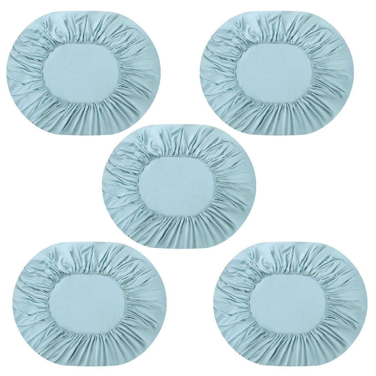 Kuber Industries Double Bed Mattress ProtectorBed Protecter With Elastic "150x200" CM-pack of 5 (Light Green)