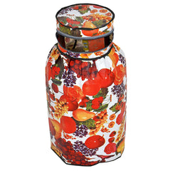 Heart Home Cylinder Cover | PVC LPG Cylinder Cover | Washable & Dustproof | Fruit Print Cylinder Tank Cover | Kitchen Cylinder Cover | LPG Gas Tank Cover | Pack of 2 | Multicolor
