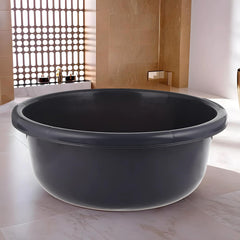 Kuber Industries Bath Tub|Versatile Plastic Utility Gaint Tub|Durable Deep Tub for Baby Bathing|Washing Clothes|Feeding Pan|26 Liter (Grey)
