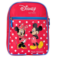 Kuber Industries Mickey & Minnie Print Rexine Lightweight, Portable School Bag, Backpack, Bookbag For Kids Pack of 2 (Pink)
