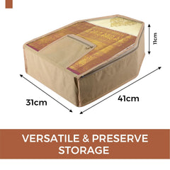 Kuber Industries Blouse Cover | Clothes Storage Bag | Zipper Wardrobe Organizers | Clothes Organiser with Attached Pocket | Non-Woven Front Transparent Blouse Cover | Pack of 6 | Brown