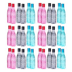 Kuber Industries BPA-Free Plastic Water Bottle | Leak Proof, Firm Grip, 100% Food Grade Plastic Bottles | for Home, Office, School & Gym | Unbreakable, Freezer Proof| Set of 6|Assorted (Pack of 6)