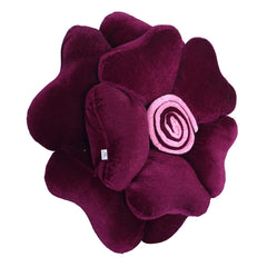 Heart Home Rose Flower Shaped Pair Cushion|Soft & Decorative Cushions for Living Room Bed,Sofa,Seating Area,16 Inch,Pack of 2 (Purple)