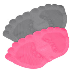 Kuber Industries Bath Mat | PVC Bathroom Mat | Shower Bath Mat | Foot Shape Bath Tub Mat | Foot Massager Mat | Anti-Skid Floor Mat | Shower Mat | Pack of 2 | Multi