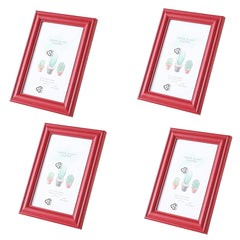 Kuber Industries Photo Frame For Home D?cor|Use Horizontal & Vertical|Crystal Clear Glass|Perfect For Home, Office And Shop "11.6x16.7CM"-Pack of 4 (Red)