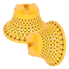 Heart Home Seating Stool | Plastic Mesh Damroo Stool | Both Sided Stool for Guestroom | Damroo Style Stool | Stool for Graden | Stool for Balcony | Pack of 2 | Yellow