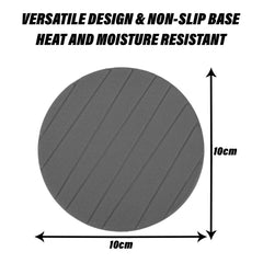 Kuber Industries Coaster | Round Drink Coasters | Foam Tea Coasters for Kitchen | Coasters for Dining Table | Office Desk Coasters | Lining Round Coaster | 12 Piece Set | Gray