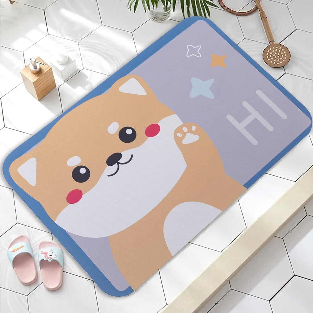 Kuber Industries Bath Mat | PVC Bathroom Mat | Shower Bath Mat | Floor Tub Mat | Diatom Mud Mat | Anti-Skid Shower Bathroom Mat | CF-220822 | Multi