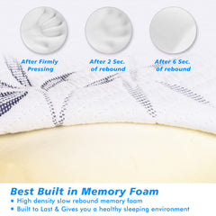 Kuber Industries Coccyx Cushion | Memory Foam Support Pillow | Seat Cushion for Tailbon| Pillow for Tailbon with Washable Cover | Coccyx Cushion with Logo | Seat for Relieve Pain|White