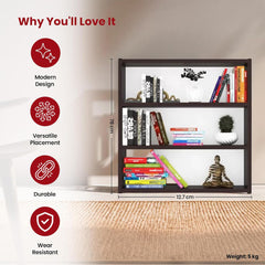 Kuber Industries Durable & Long Lasting Wooden Wall Mount Wooden Wall Shelf for Bedroom & Living Room | Ready to Assemble Book Furniture Wall Rack Shelf for Decor | Brown