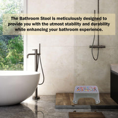 Kuber Industries Disney Team Stool | Bathroom Square Stool | Plastic Stool for Bathroom | Stool for Kitchen | Bathroom Patla | Support Stool for Bathroom | P6 | Pack of 2 | Gray