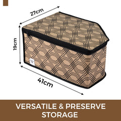 Heart Home Blouse Cover | Clothes Storage Bag | Zipper Wardrobe Organizers | Non-Woven Clothes Organiser | Side Transparent Blouse Organizer | Honeycomb-Design | Pack of 12 | Coffee