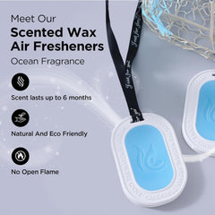 Urbane Home Wax Air Wardrobe Freshener | Pack of 2 | Blue- Ocean Fragrance | 45g Each -Lasts Up to 6 Months | Air Freshener for Home Drawer Closet Cars Wardrobe | Natural and Eco Friendly