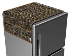 Heart Home Animal Texture Design PVC Fridge Top Cover with 6 Utility Side Pockets (Brown)-HS_38_HEARTH21072, Standard
