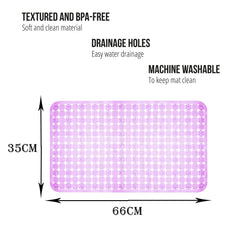 Heart Home Bath Mat | PVC Bathroom Mat | Shower Bath Mat | Transparent Round Check Floor Tub Mat | Foot Massager Mat | Anti-Skid Floor Shower Mat | Pack of 2 | Multi
