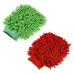 Heart Home Gloves | Microfiber Cleaning Gloves | Chenille Mitts for Kitchen | 50 GSM Hand Duster for Kitchen | Hand Gloves For Car | Duster for Glass | Pack of 2 | Multi