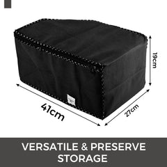 Heart Home Blouse Cover | Clothes Storage Bag | Zipper Wardrobe Organizers | Non-Woven Clothes Organiser | Side Transparent Blouse Organizer | Dot Border | Pack of 9 | Black