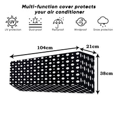 Kuber Industries AC Cover | PVC Dot Design AC Cover | AC Cover for Indoor | Dustproof AC Cover | Waterproof AC Cover | 1.5 Ton Ac Cover | Black