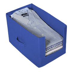 Kuber Industries Non-Woven 2 Pieces Shirt Stacker Wardrobe Organizer (Black & Blue) - CTKTC23251