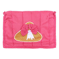 Kuber Industries Jewellery Kit | Cotton Bow Dot Print Travel Kit | 7 Pouch Jewellery Storage Kit | Makeup Organizer for Woman | Pink