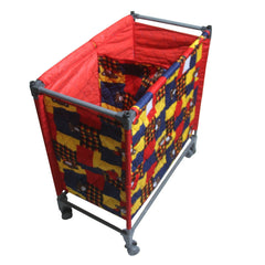 Kuber Industries Cotton Laundry Basket with Wheels