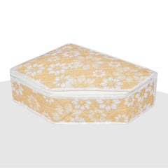 Heart Home Blouse Storage Bag | Waterproof Blouse Bag | Side Visible Window Bag | Wardrobe Clothes Organizer | Blouse Protector Bag | Flower Quilted Storage Bag | Pack of 2 | Golden