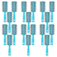 Kuber Industries Hair Brush | Flexible Bristles Brush | Hair Brush with Paddle| Suitable For All Hair Types | Round Vented Hair Brush | 18 Piece | Pack of 6 | C13-X-BLE | Blue