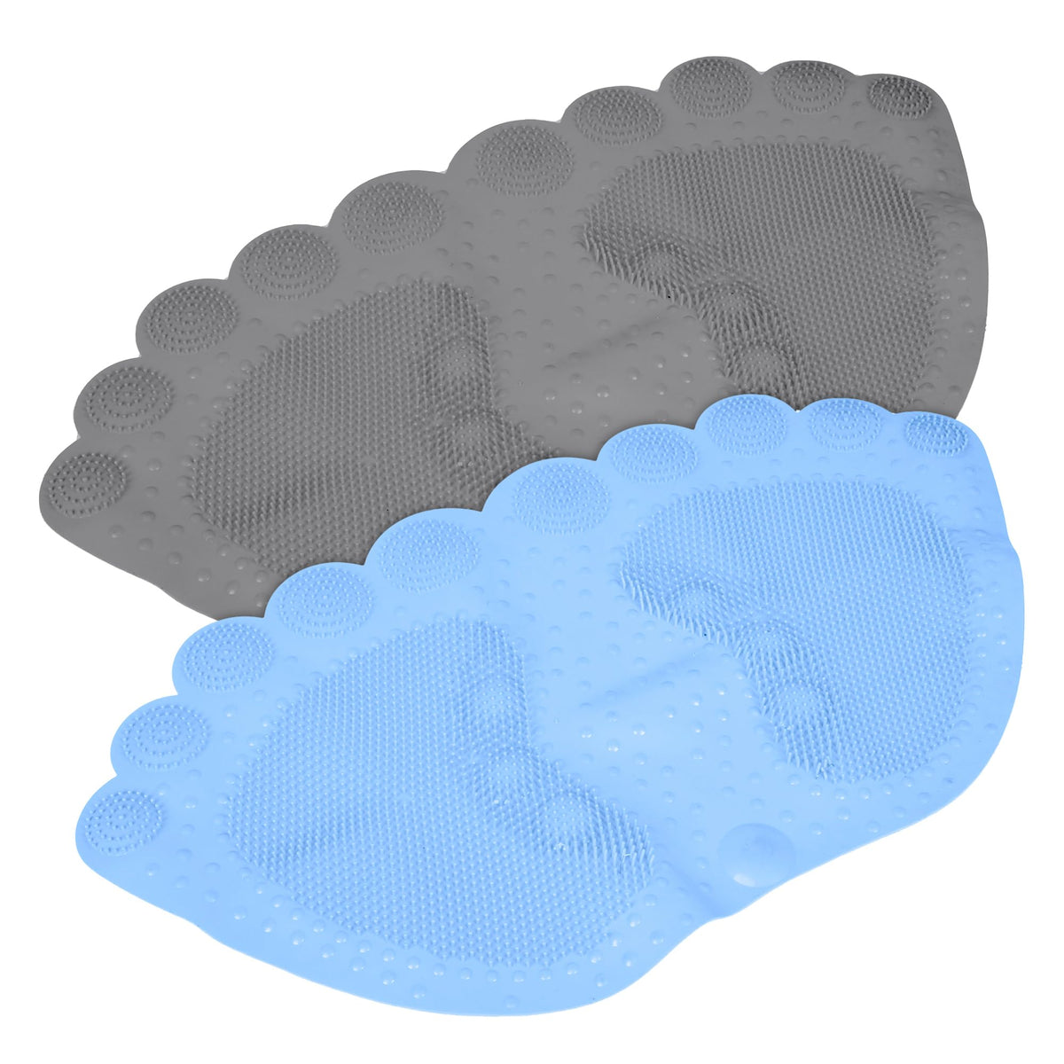 Kuber Industries Bath Mat | PVC Bathroom Mat | Shower Bath Mat | Foot Shape Bath Tub Mat | Foot Massager Mat | Anti-Skid Floor Mat | Shower Mat | Pack of 2 | Multi