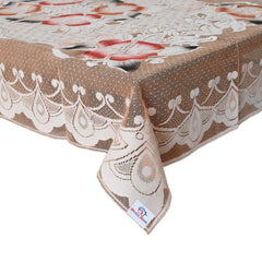 Heart Home Flower Printed Home Decorative Luxurious 4 Seater Cotton Center Table Cover/Table Cloth, 40"x60" (Soft Pink)-44HH082