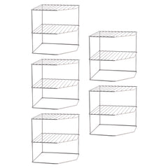 Kuber Industries (Set of 5) Multipurpose Counter Top Spice Rack Trolley Organizer 3-Layer Stainless Steel Corner Stand for Kitchen | Silver