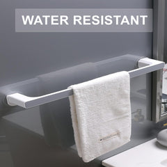 Kuber Industries (Set of 6) Large Self-Adhesive Bathroom Towel Holder & Hanger - Rod & Stand for Kitchen, Washroom without Drilling - Grey