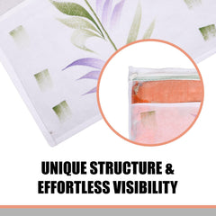 Heart Home Saree Cover | Clothes Storage Bag | Single Packing Saree with Zip Closure | Wardrobe Organizer | Cloth Stoarge Organizer | Brush Design | Pack of 24 | White