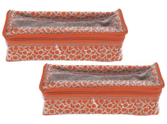Heart Home Multipurpose Multi Saqare Design Laminated 1 Rod Bangle Box/Organizer/Case With Tranasparent Top - Pack of 2 (Orange)-47HH0315