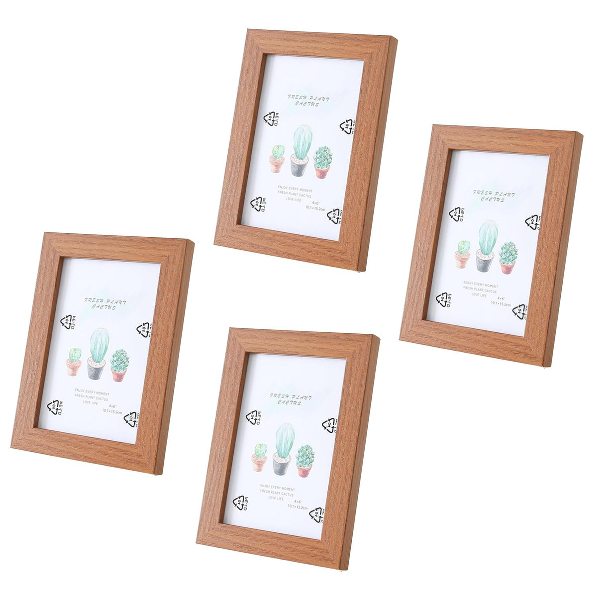 Kuber Industries Photo Frame For Home Décor|Use Horizontal & Vertical|Crystal Clear Glass|Perfect For Home, Office And Shop "11.6x16.7CM"-Pack of 4 (Brown)
