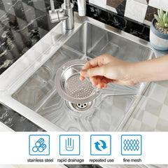 Heart Home Sink Strainer | Kitchen Sink Strainer | Sink Drain Strainer | Drain Catcher for Bathroom | Mesh Drain Filter for Kitchen | Sink Round Jali with Handle | 115 mm | Silver