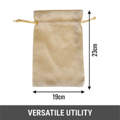 Kuber Industries Potli|Jari Silk Wedding Potli|Drawstring Closure Potli|Wallet Potli|Christmas Gift Potli|Baby Shower Potli|Traditional Shagun Potli|7x9 Inch|Medium|Pack of 12|Cream