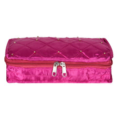 Heart Home Makeup Storage Bag | Vanity Organizer | Makeup Pouch | Pendant Organizer | Cosmetic Kit for Travel | 6 Pouch Organizer | Moti Jewellery Organizer | Large | Pink